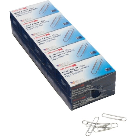 Paper Clips, Giant, .045 Gauge, 1000/PK, Silver PK